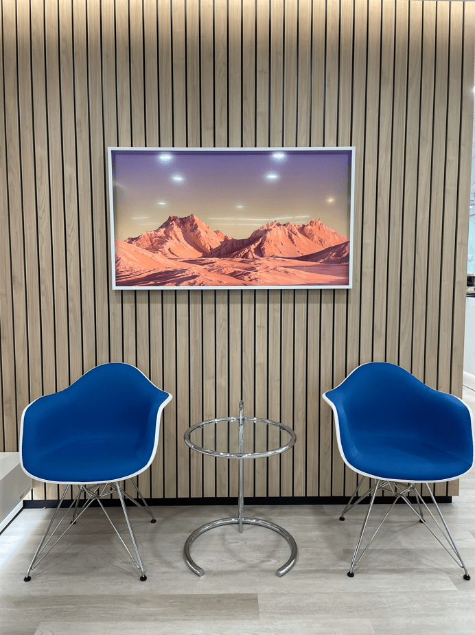 Blue Chairs in a Modern Dental Office